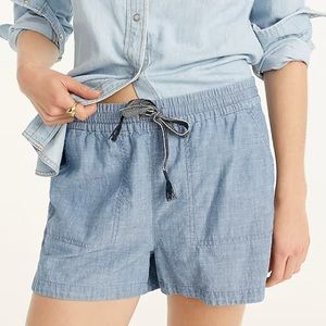 J crew chambray drawstring shorts